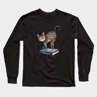 HP Blue House Cat, Books and Quote Long Sleeve T-Shirt